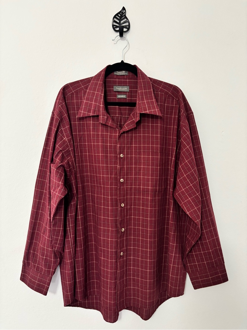 👔 Van Heusen Windowpane Plaid Button-Down — Men’s XXL